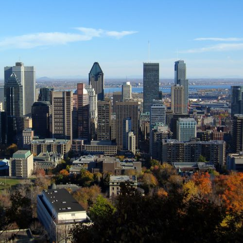 Skyline van op Mount Royal