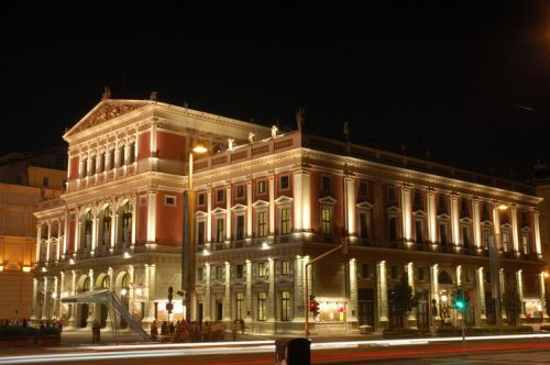 Nachtbeeld van de Musikverein