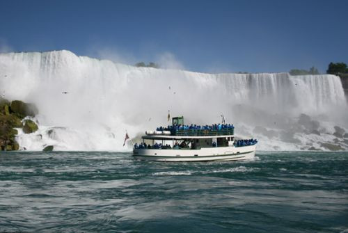 Bootje aan Niagara Falls