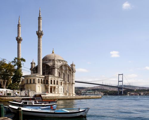 Zicht op de Ortaköy Moskee