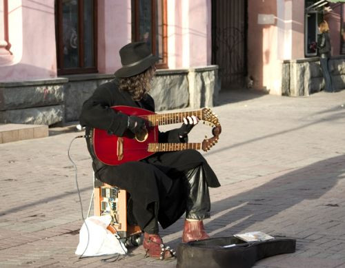 Straatmuzikant in Moskou