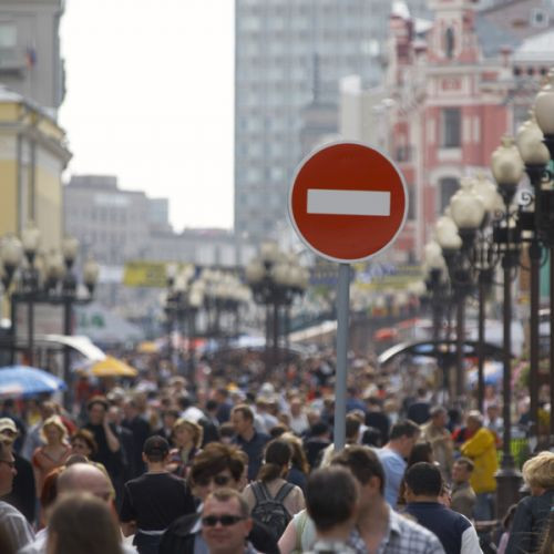 Mensen op de Oude Arbat