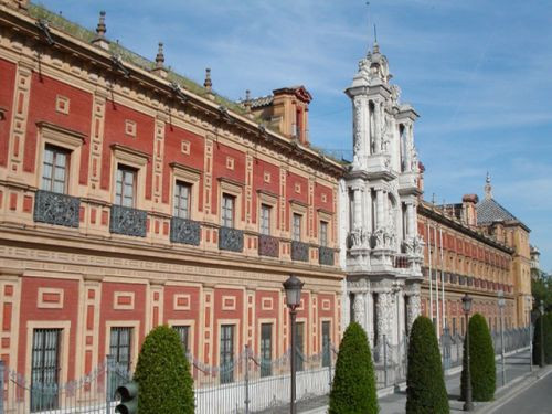 Zijaanzicht van het Palacio de San Telmo