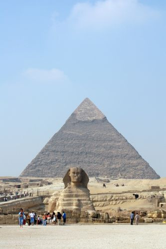 Sfinx voor de piramide van Chefren