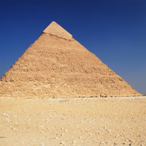 Zicht op de Piramide van Chefren