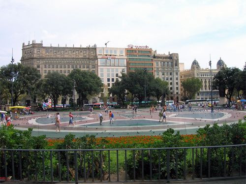 Vergezicht op het Plaça de Catalunya