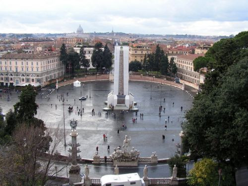 Overzicht van het Piazza del Popolo