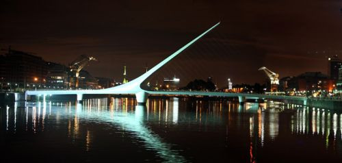 Zicht op de Puente de la Mujer