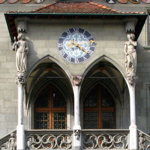 Klok op het Rathaus