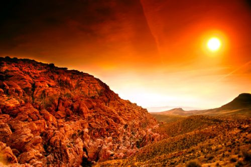 Zon op Red Rock Canyon