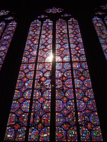 Glas in lood raam in Parijs