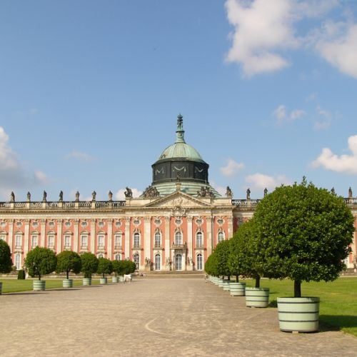 Zicht op het Schloss Sanssouci