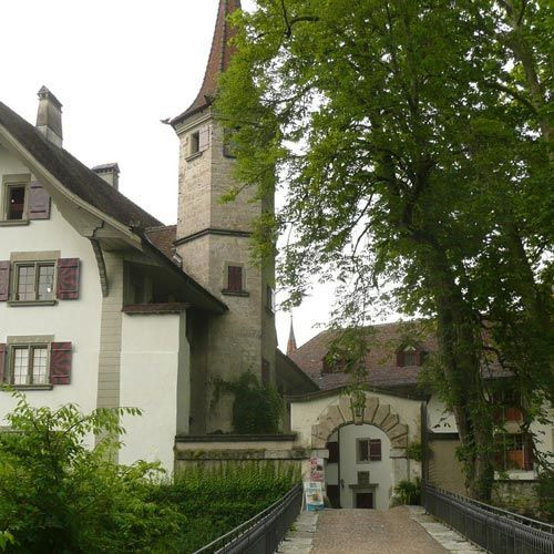 Zicht op het Schloss Landshut