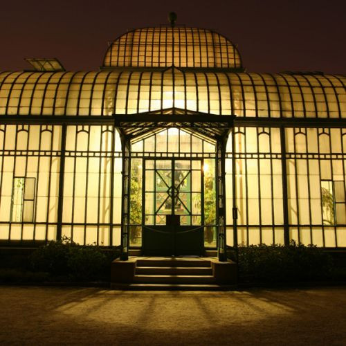 De Koninklijke Serres bij nacht