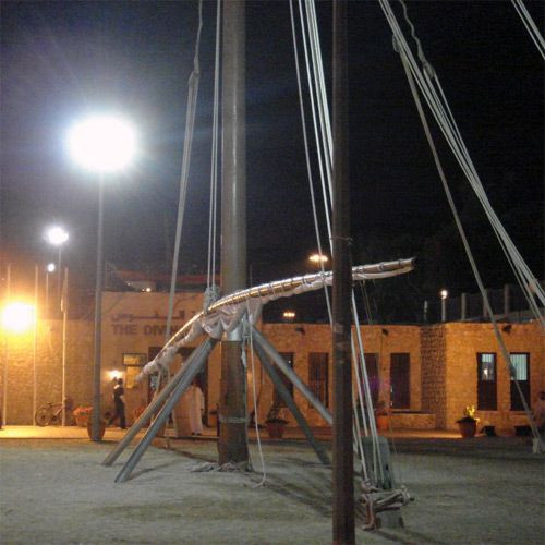 Houten constructie bij Sheikh Saeed House