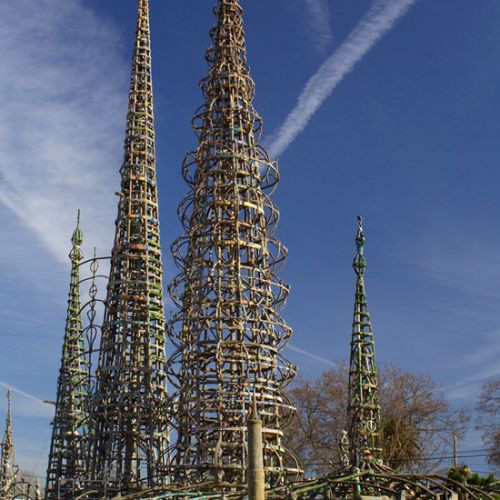 Zicht op de Watts Towers