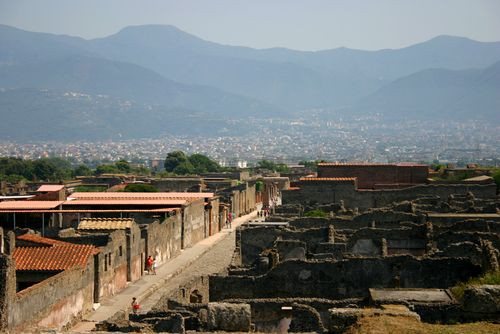 Luchtbeeld op Pompeï