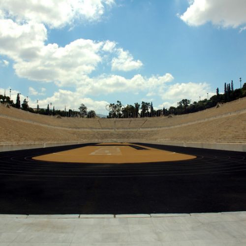 Binnenkant van het Stadion Panathinaiko