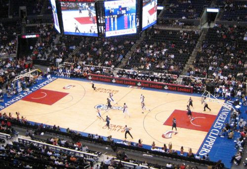 Basketbalveld in Staples Center