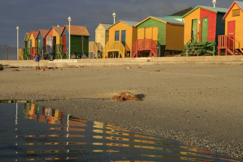 Strandhuisjes bij Kaapstad