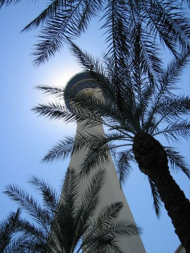 Onder aan de Stratosphere Tower