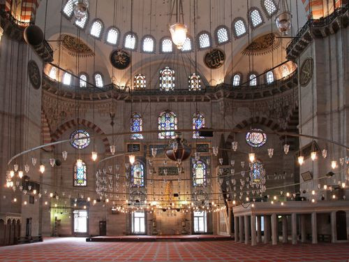 Interieur van de Süleymaniye Moskee