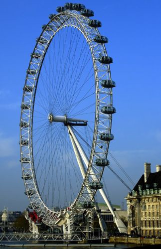 Zijaanzicht van het London Eye