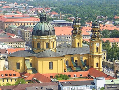 Luchtbeeld op de Theatinerkirche