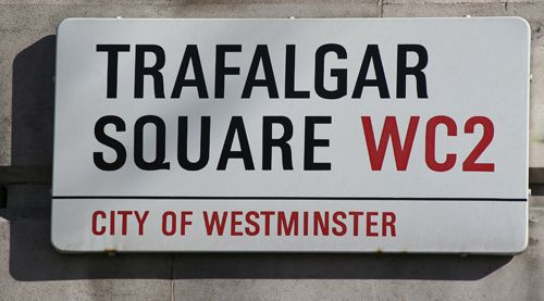 Naambord van Trafalgar Square