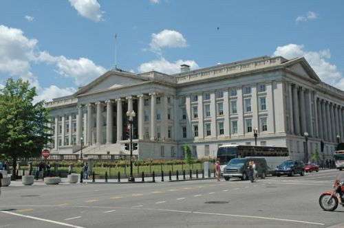 Overzicht van het Treasury Building