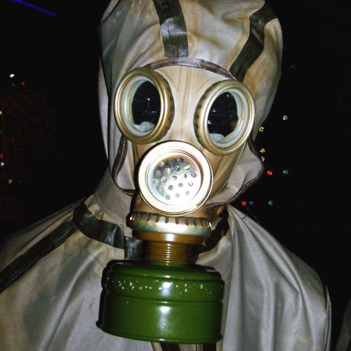 Gasmasker in het Tsjernobylmuseum