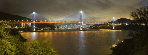 Totaalbeeld van de Tsing Ma Bridge