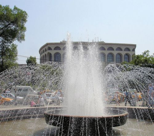 Fontein op het Universiteitsplein