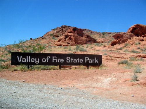 Naambord van het Valley of Fire State Park