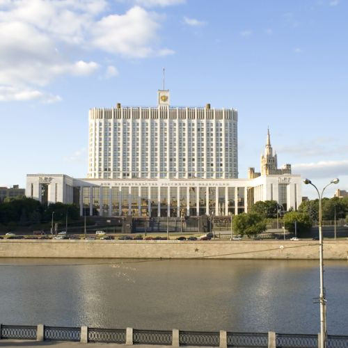 Voorkant van het Witte Huis van Rusland