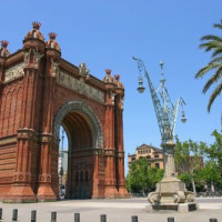 Totaalbeeld van de Arc del Triomf