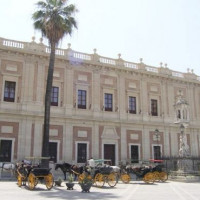 Paardenkoetsen voor het Archivo General de Indias