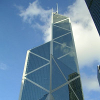 Zicht op de Bank of China Tower