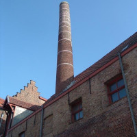 Schoorsteen van het Brugs Mouterij- en Brouwerijmuseum