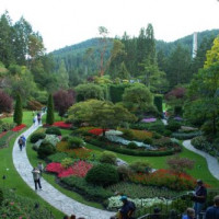 Wandelpad door de Butchart Gardens