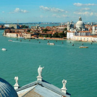 Zicht op Venetië
