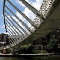 Brug in het Castlefield Urban Heritage Park