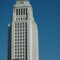 Zijkant van Los Angeles City Hall