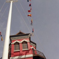 Onder aan het Clock Tower Centre