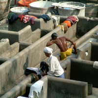 Werklui in de Dhobi Ghat