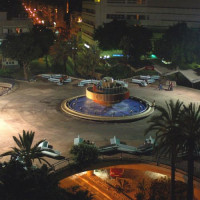 Nachtbeeld op Dizengoff Square