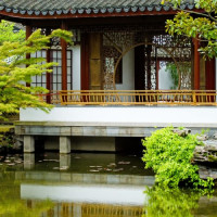Gebouw aan de Dr. Sun Yat-Sen Classical Chinese Garden
