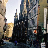 Straatbeeld van de Royal Mile