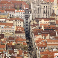 Vergezicht op de Elevador de Santa Justa