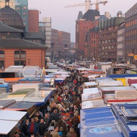 Beeld van de Hamburger Fischmarkt